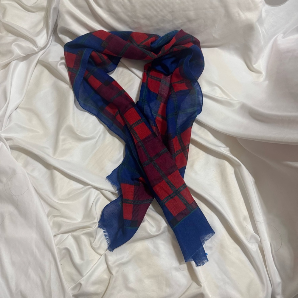 Red and Blue Plaid Scarf